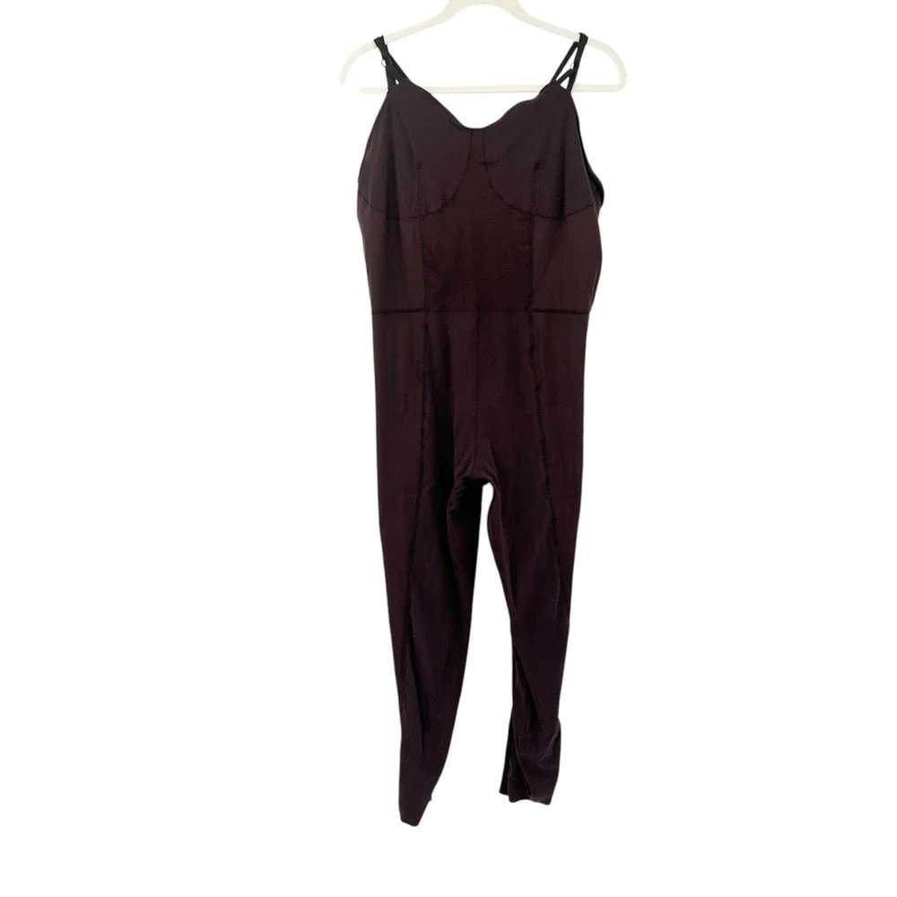 Nike Womens Yoga Luxe Dri-FIT Corset Balletcore Bodysuit Jumpsuit Size XXL Brown